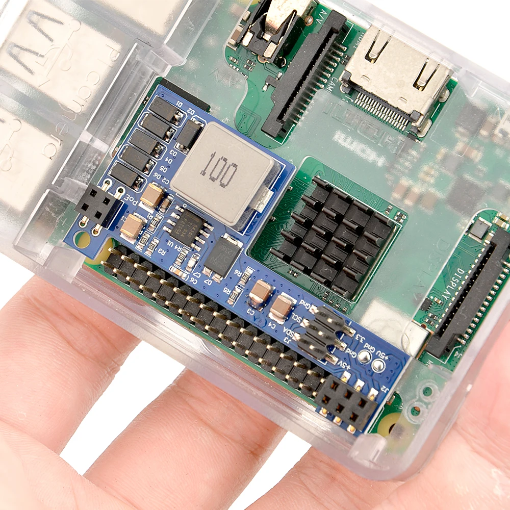  Небольшой синий модуль GPOE-PiHat 10 Вт пассивная камера PoE для Raspberry Pi 3B + или RPi