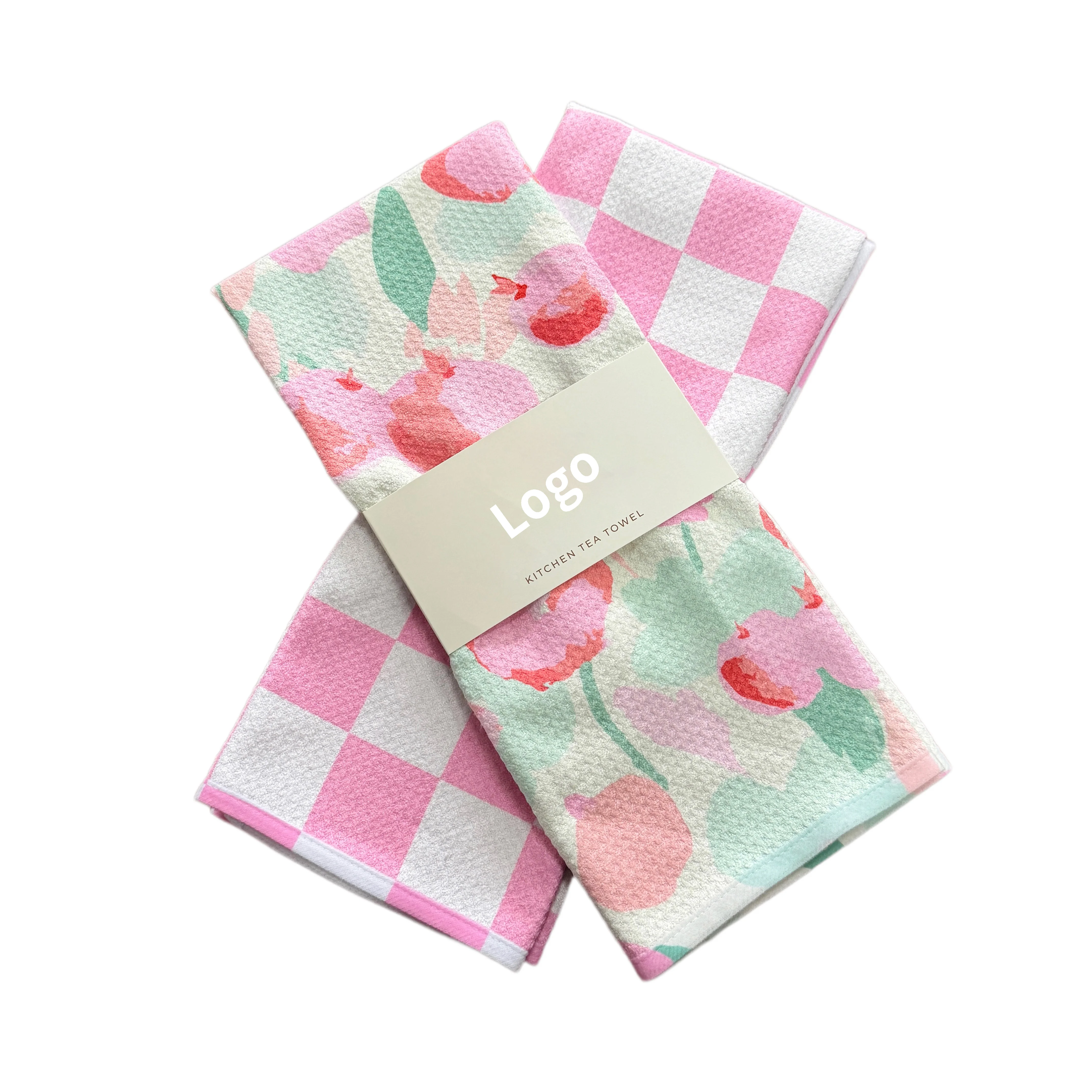 hot sell Premium  design 24 x 16 Inch Waffle Weave  microfiber   kitchen dish towels Absorbent Tea Towels