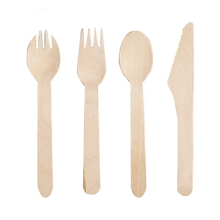 
Best-selling Biodegradable Eco-friendly knife and fork spoon Natural disposable wooden tableware for wholesale 