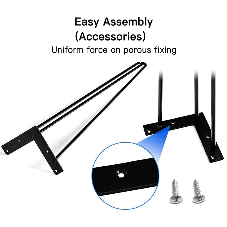 HJY Wholesale Metal Cast Iron Coffee Bench Hairpin Furniture Table  Legs