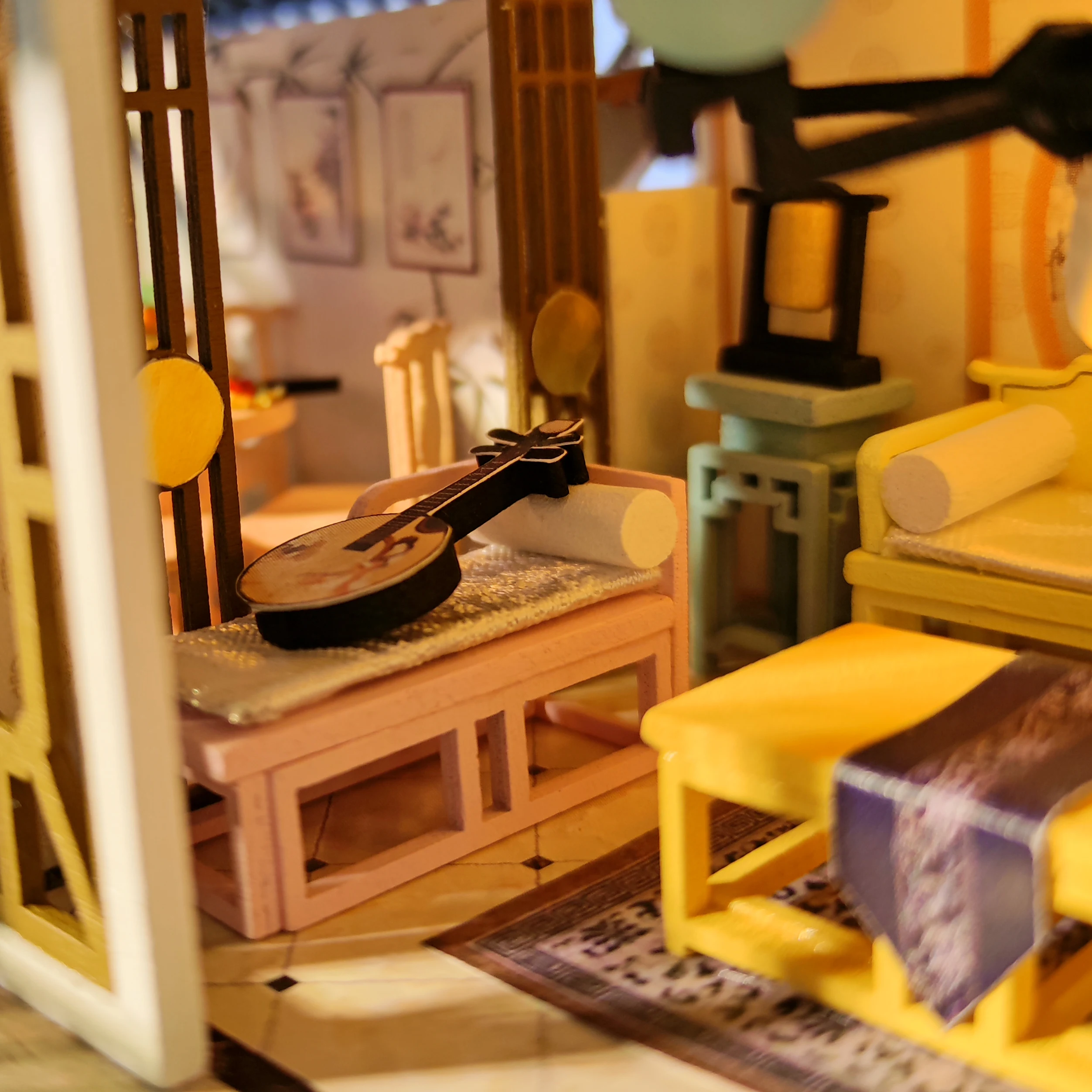 Hongda classical Chinese villa style handmade diy wooden dollhouse miniature dollhouse with light and music