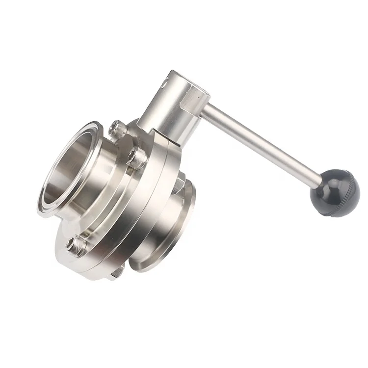 1.5inch Stainless Steel Sanitary SS304 Sanitary Hygienic tri clamp Butterfly Valve Trigger Handle