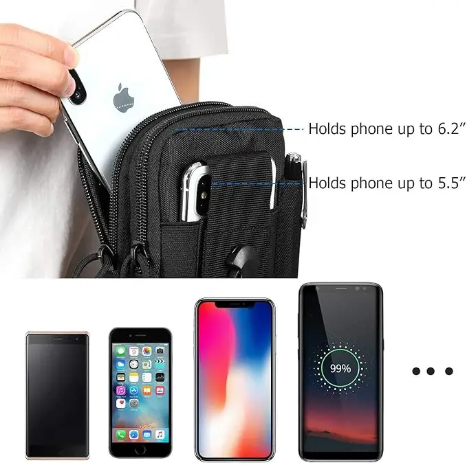 Outdoor Camping Hiking Accessory Pouch Men Mobile Phone Magazine EDC Waist Bag Waterproof Tactical Pouch Molle Bag