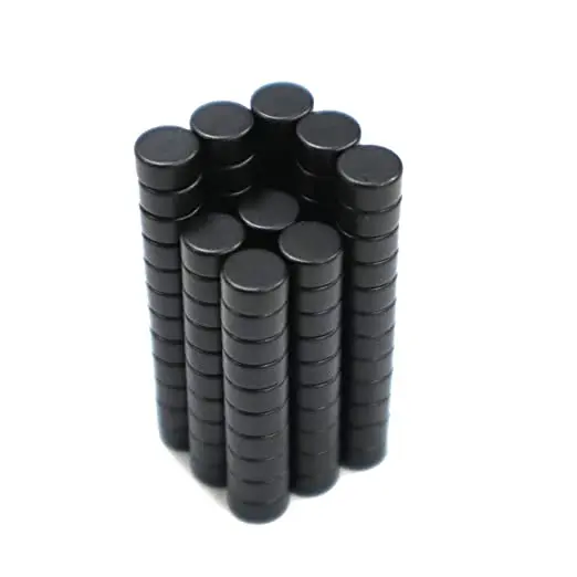 Disc Strong Black Epoxy Magnets Round Rare Earth Magnets Epoxy Coated Waterproof For Fridge, Office, Whiteboard