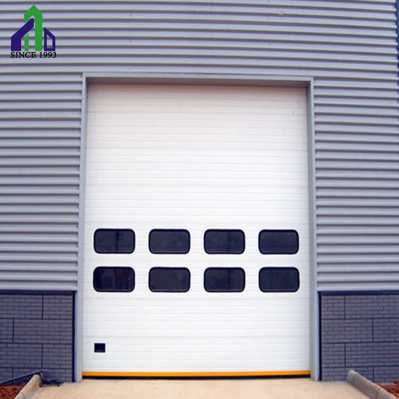 JIANDA Industrial sectional door white color high lift sliding industrial door with windows