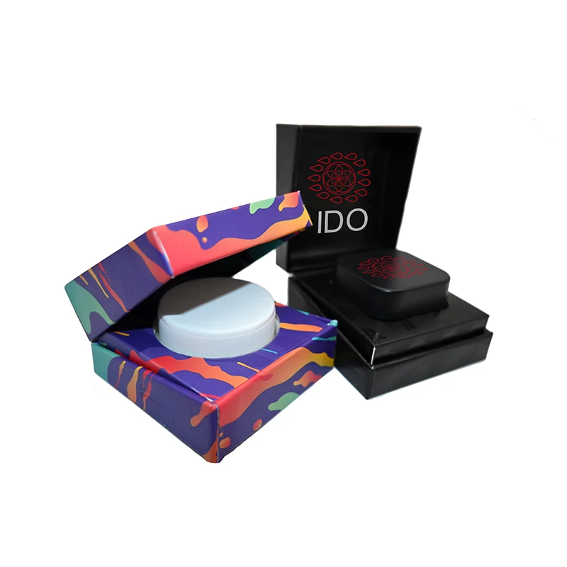 Customizable Recyclable folding Concentrate Glass Jars Paper Box packaging  with paper insert