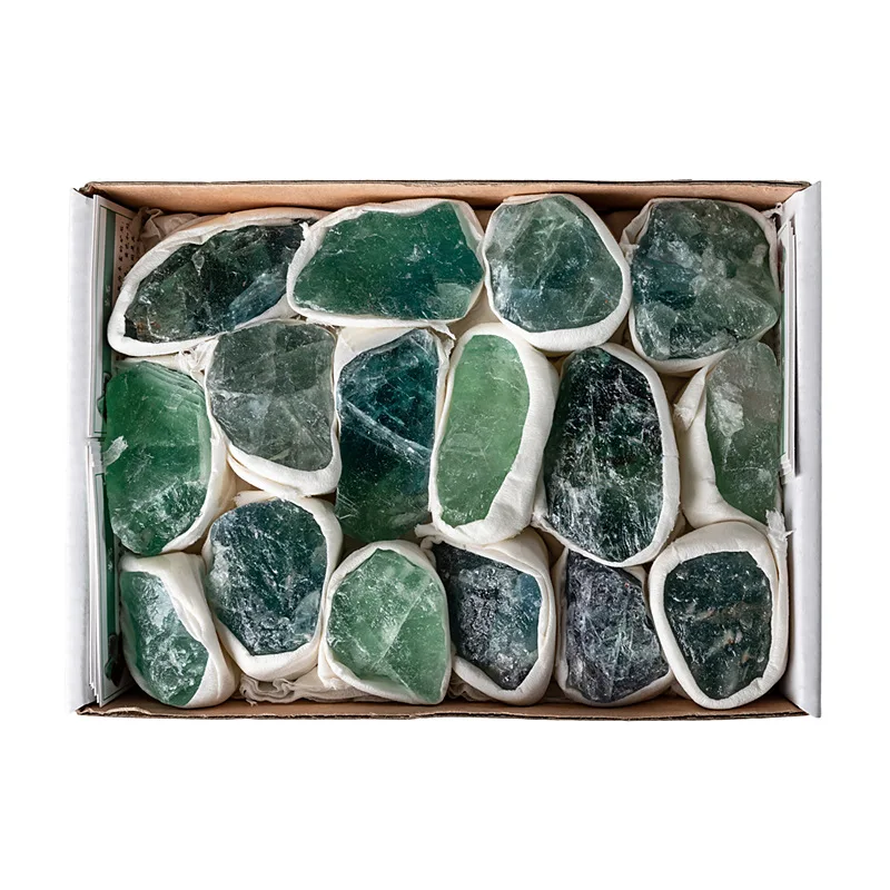 Dear Crystal DC-CH035 Wholesale Natural Raw Quartz Crystal Healing stones Green fluorite rough Box set for gifts