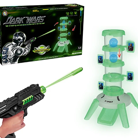 
Popular Luminous Ball Shooting Target Interactive Gun game Toy With Music Kids Soft Bullet Gun 