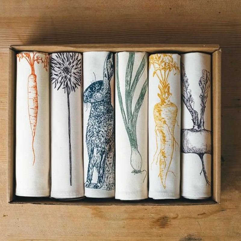 100% linen table napkin with hand hemstitch embroidery