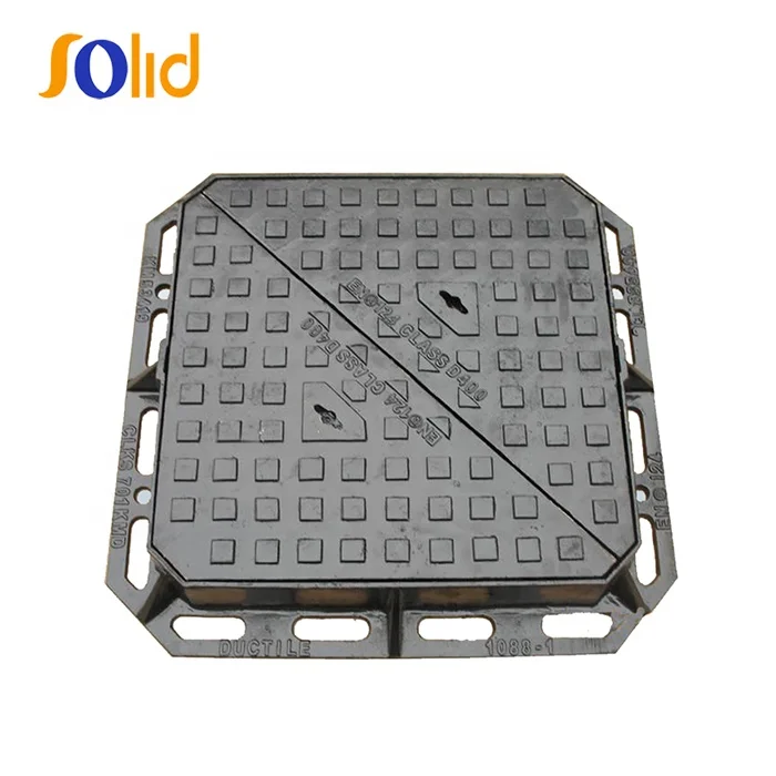 En124 C250 Ductile Iron Square Sewer Manhole Cover with Lock (C/O600)