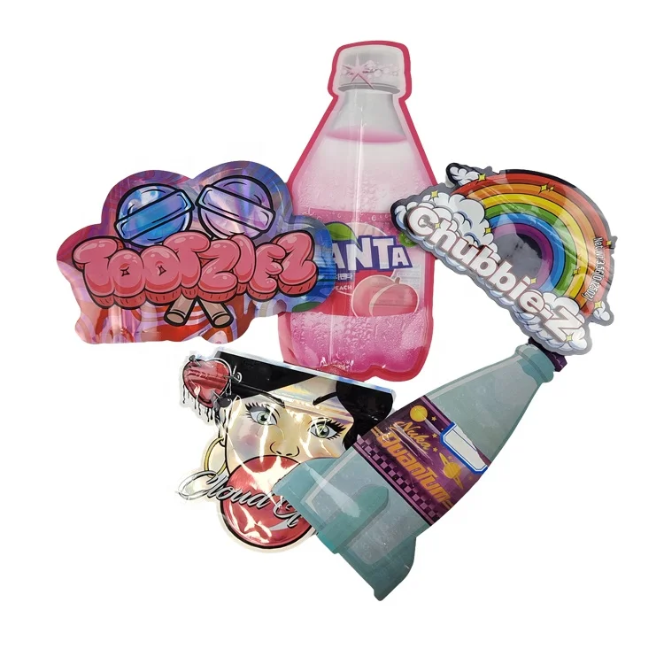 Мягкий на ощупь нестандартная форма защита от запаха Круглый Круг специальная голографическая упаковка из майлара 3 5 г