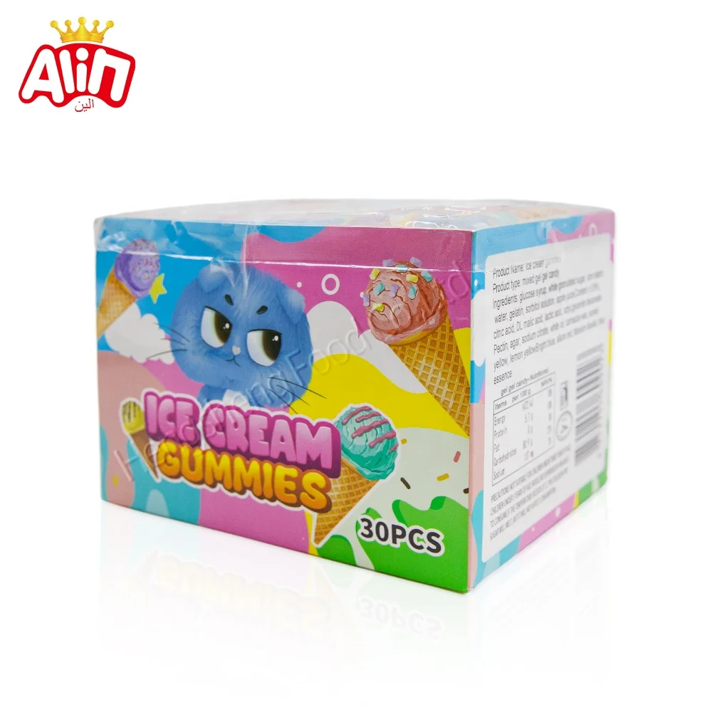 candy wholesale snacks candy Individually packed 4 PCS Ice cream sour and sweet gummy candy