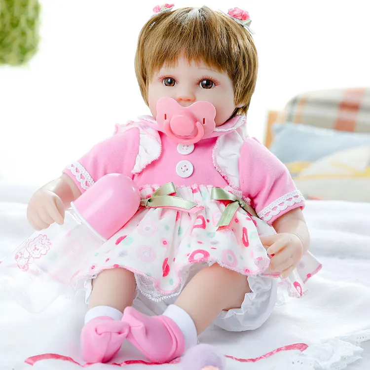 Sweet Collection Lifelike Realistic Reborn Baby Doll Lovely Fashion Beautiful Girl Doll 17 Inch Real Baby Dolls