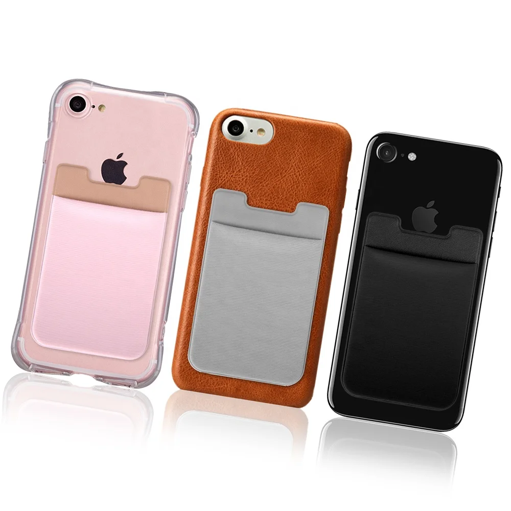 Removable and washable 3M adhesive PU Fabric id /credit card holder for Phone