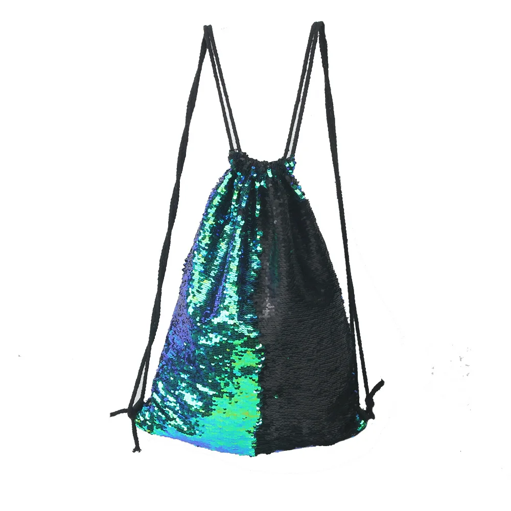 2022 Women Sequin Glitter Shoulder Bag Backpack Shopping Travel Gym Sport Bags Promotional Drawstring Bag