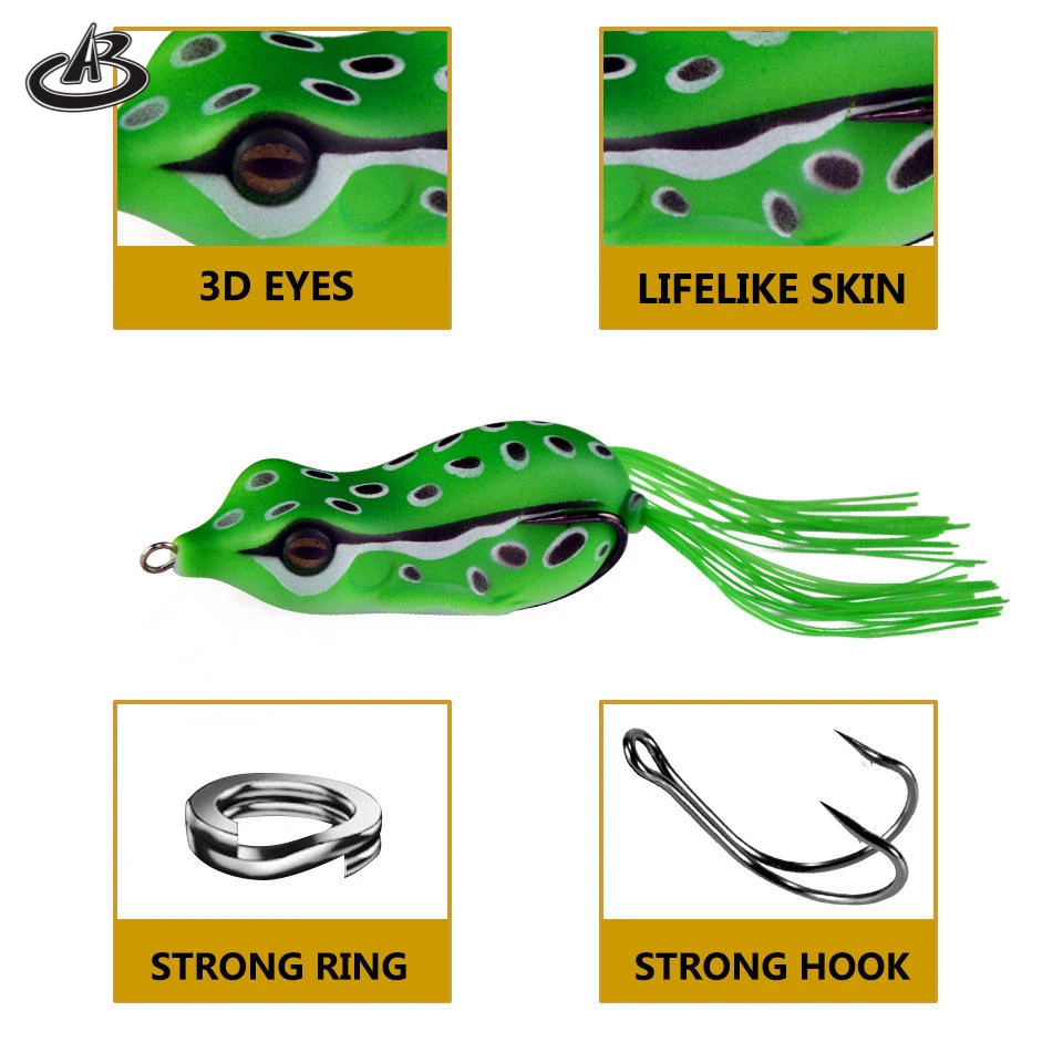 Silicone Soft Bait Thunder Frog Toad Double Hook Sequins Modified Double Color Silk Frog Fishing Lure