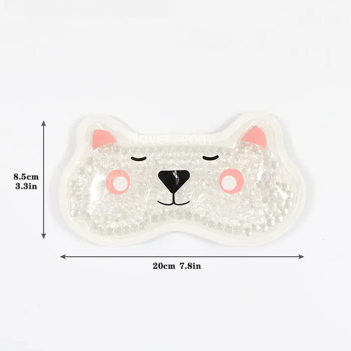 Cute Animal Soft Plush Backing OEM Gel Bead Hot Cold Compress Ice Pack Sleep Eye Mask
