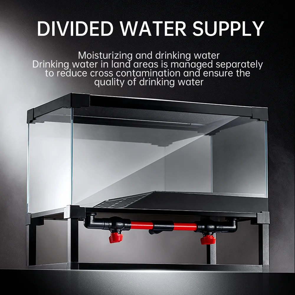 High quality turtle tank aquarium HD glass Filter Layer Design turtle house with Basking Platform