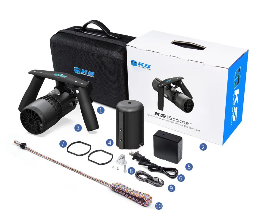 CAMORO Multi-mode Switching Portable Underwater Scooter Underwater Propeller Diving Equipment Scuba Diving Water Play Equipment