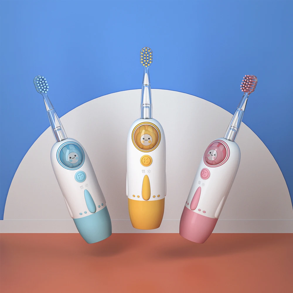 Electric Toothbrush For Kids Ultrasonic Cleaning Teeth Cartoon Children Toothbrush LED Light Battery Powered Electric Toothbrush