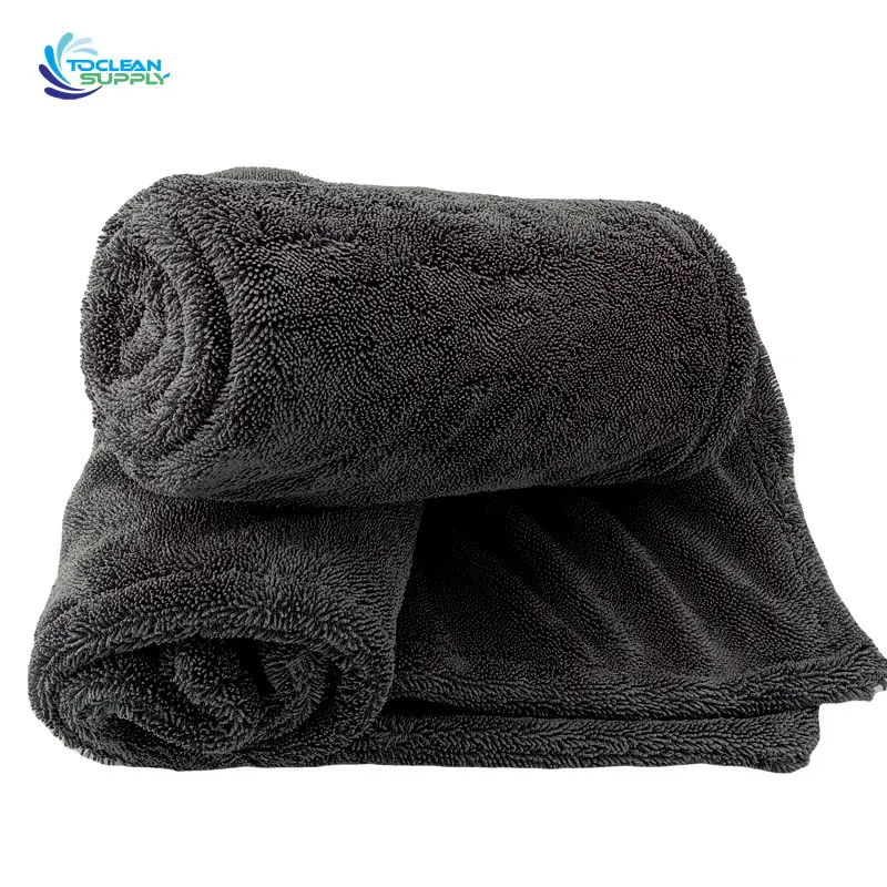 premium 1200gsm 1400 gsm car detailing drying towels car towel microfiber big twisted microfiber car drying towel purple