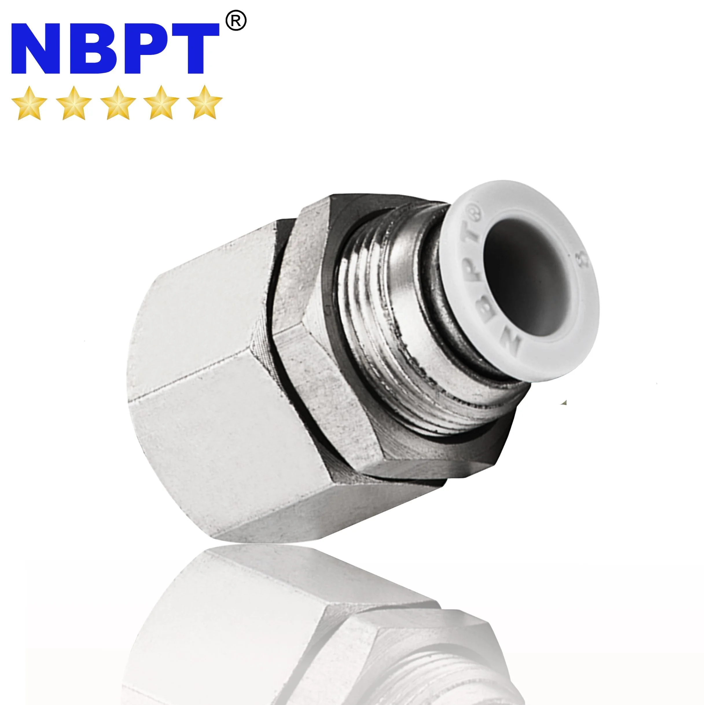 OD 4 6 8 10 12mm Internal Thread 1/8 1/4 3/8 1/2 BSP  NPT Thread Pneumatic Straight Bulkhead Female Stainless Steel Pipe Fitting