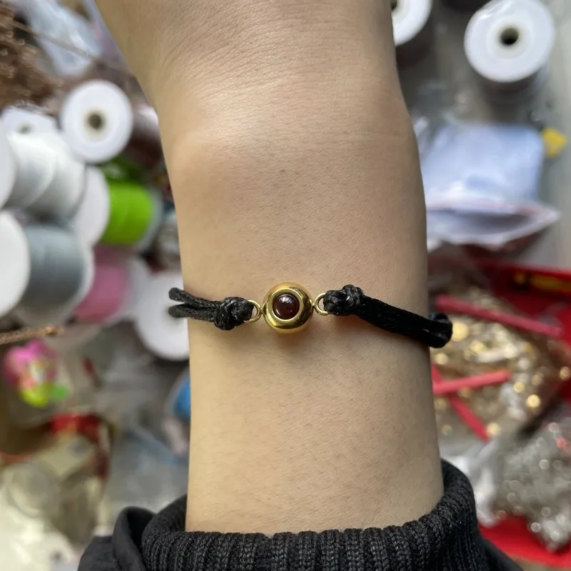 new arrival stainless steel photo projection pendant custom leather rope bracelet