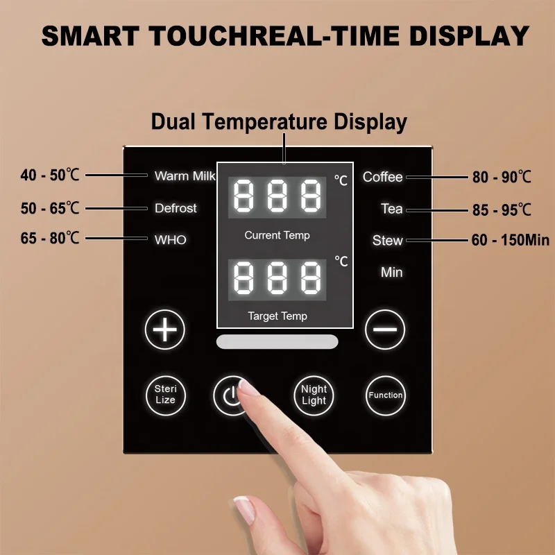 Night light Baby Milk Kettle with Air cooling modulator formula kettle multifunction glass Electric baby milk Boiler kettle