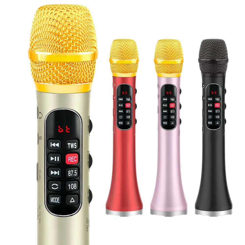 L-1098 30W mini outdoor live streaming microphone and accessories with earphones output mic