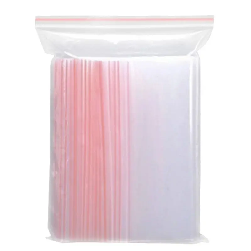 Wholesale Multi Stock Sizes Transparent Poly Reclosable Zip Bags,Custom Logo Clear Resealable Lock Seal Zipper Bags