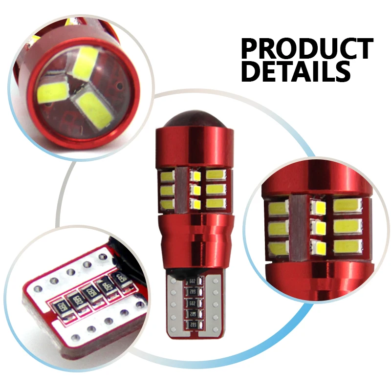 Hot sale LED T10  27smd 3014 t10 canbus red pcb super brightness led car interior light