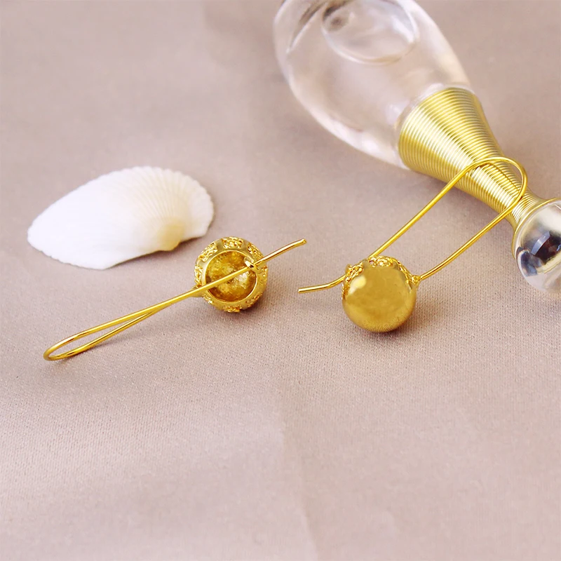 JH Popular 18k Gold Plated Simple New Design Piercing Ear Studs Earring Charm Jewelry For Women