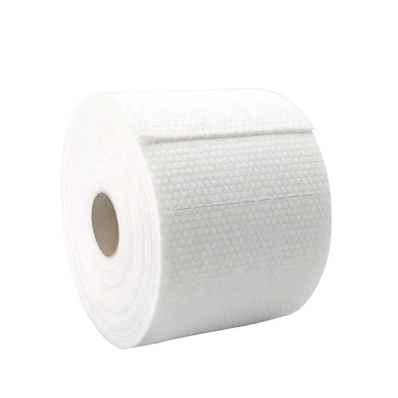 Factory Custom One Pack Extra Thick 100% Rayon Disposable Makeup Cleansing Dry Facial Tissue Roll