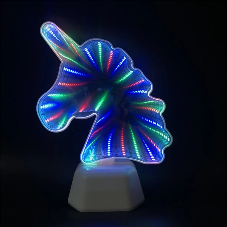  Украшение для спальни светодиодный Ночной светильник с 3d-эффектом единорога