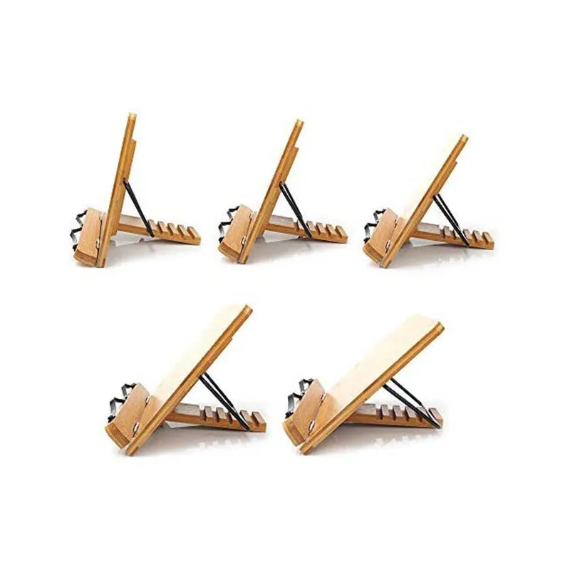 Bamboo Book Stand Large Cookbook Holder Reading Stand Music Book Laptop Tablet  Foldable Wooden Book Holder for Textbook Recipe