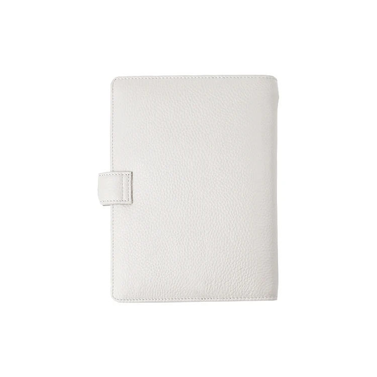 Ring Binder Portfolio Binder 6 Silver Hot Sale Full Grain Cow Genuine A5 Leather Ring Outline Notebook Leather Planner Winbond