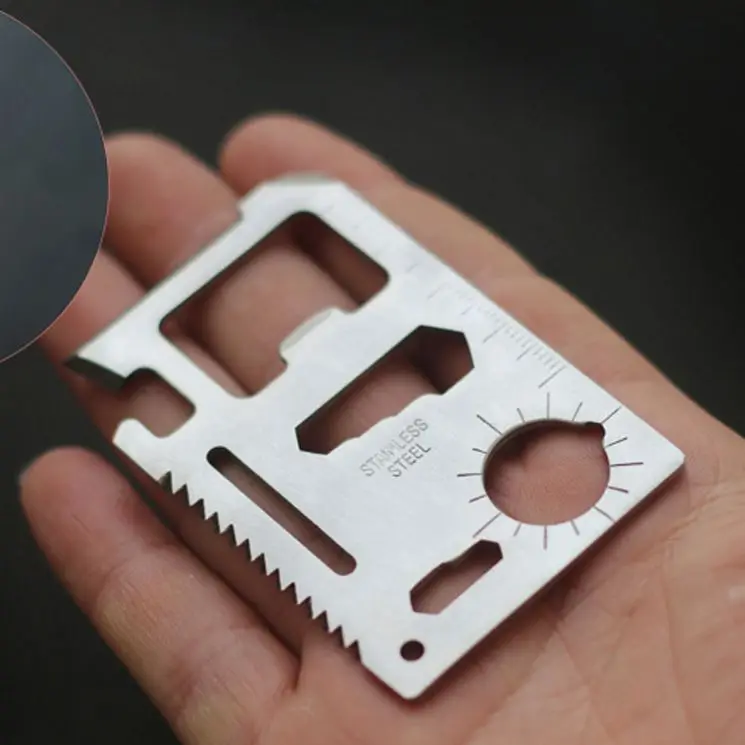 11-in-1 Custom Multitool Credit Card Survival Pocket Wallet Knife Pocket-Sized Survival Knife for Outdoor Camping Tools