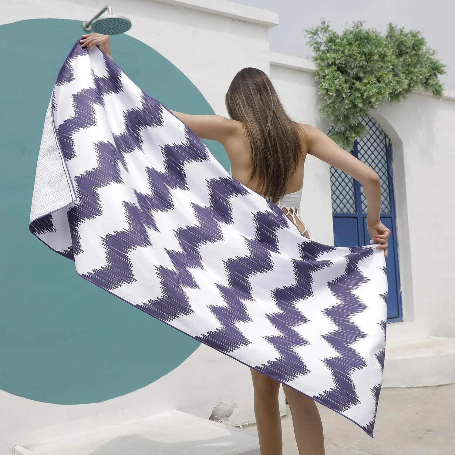 Hot Selling Quick Dry Microfiber Waffle Organic Beach Towel with Customized logo