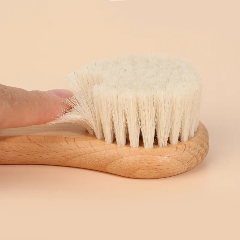 2pcs Baby Natural Hair Comb With Cotton Hair Bath Brush Set White box package eco-friendly Baby Boby Cleaning Brush