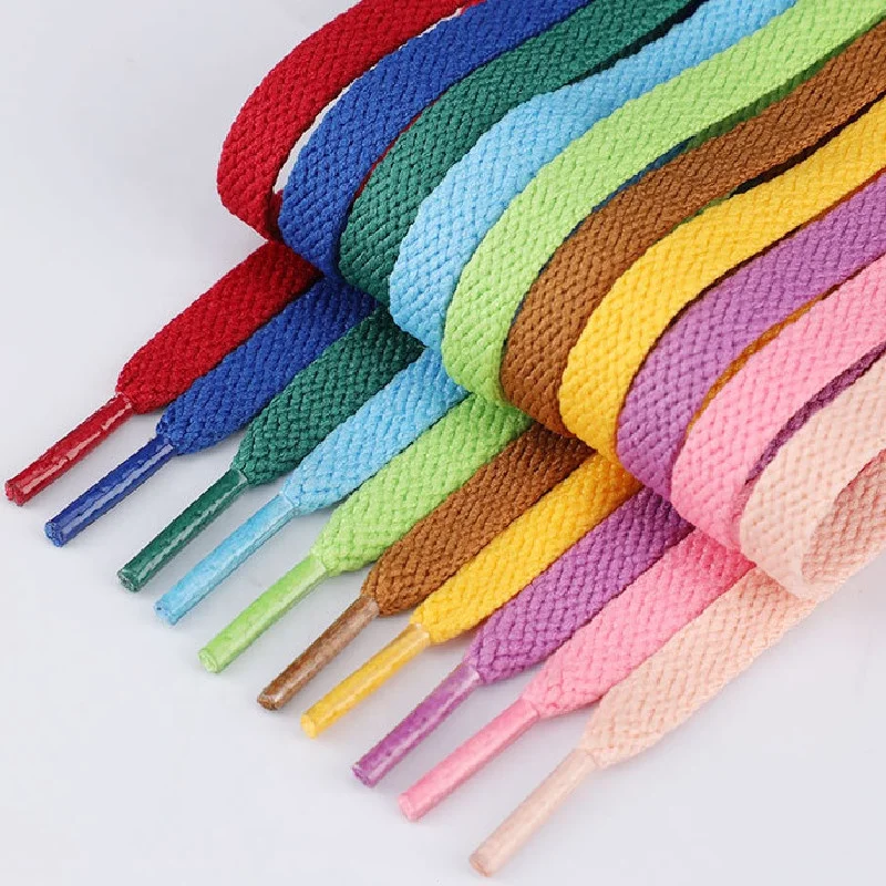 Hot Seller Classic 8mm Flat Shoelaces Sneaker Polyester Shoe Laces New Upgraded Fashion Colors Shoelace For AF AJ Sneakers
