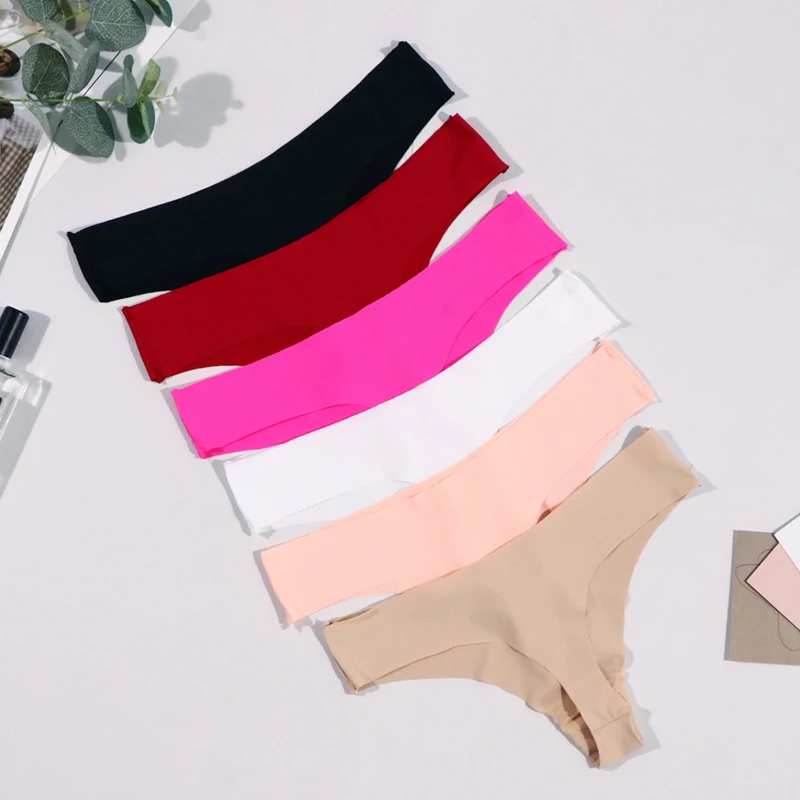 Hot Ick Silk Sexy Women Low-Rise Ladies T-back Comfortable Panties Girls Seamless Thong for Female