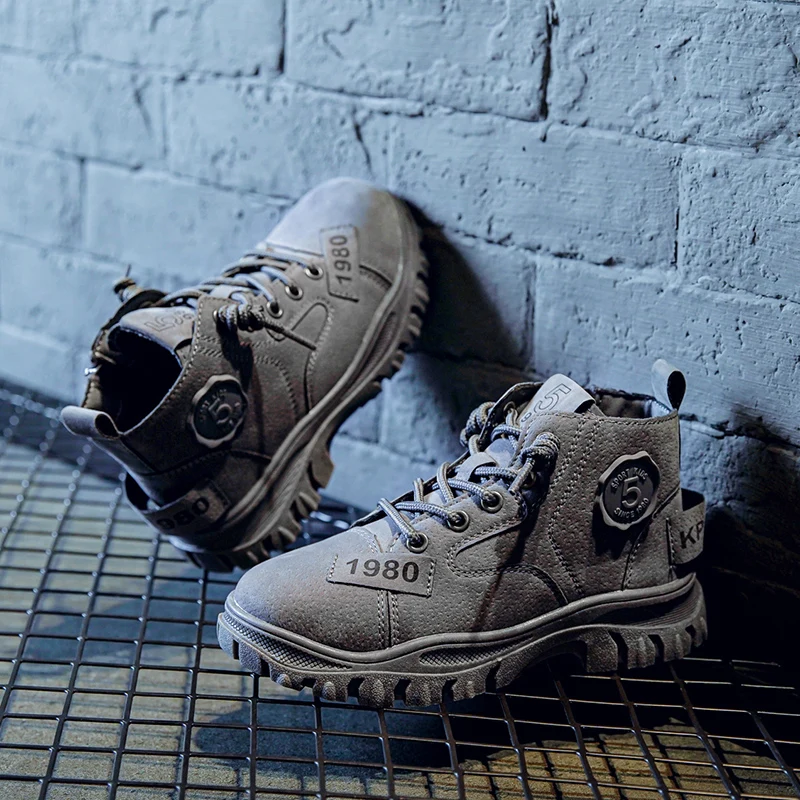 Winter High Top Unisex Lace Up Anti Slip Boy Toddler Boots Casual Shoes Hot Selling Waterproof Children Martin Boots