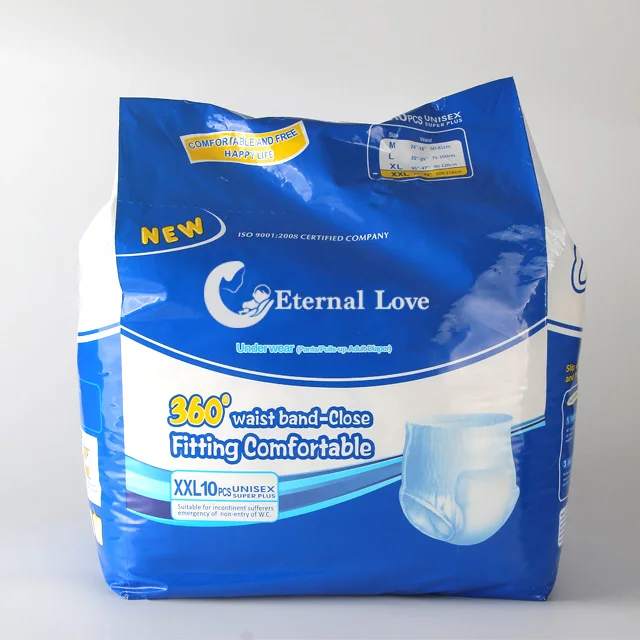 Old People Geriatric Disposable Incontinence Underwear Unisex Adult Diapers for Free