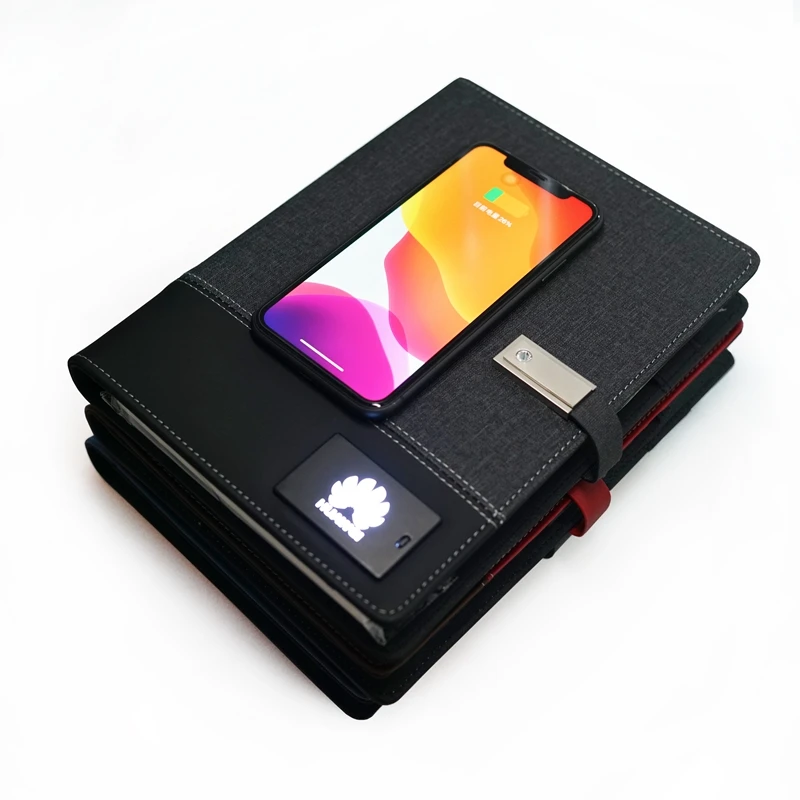  Новое поступление беспроводной дневник планировщик с внешним аккумулятором USB флэш-накопитель со светодиодной подсветкой внешний аккумулятор блокнот подарочный