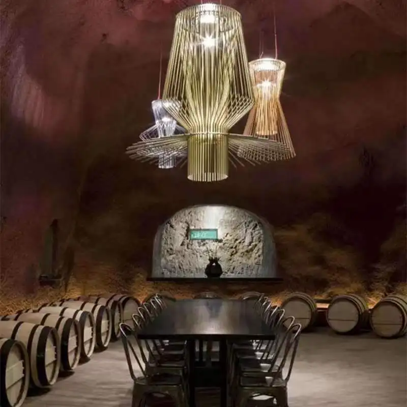 Modern Creative Antique Finish Project Villa Birdcage Suspension Hanging Lights Designer Pendant Lamp