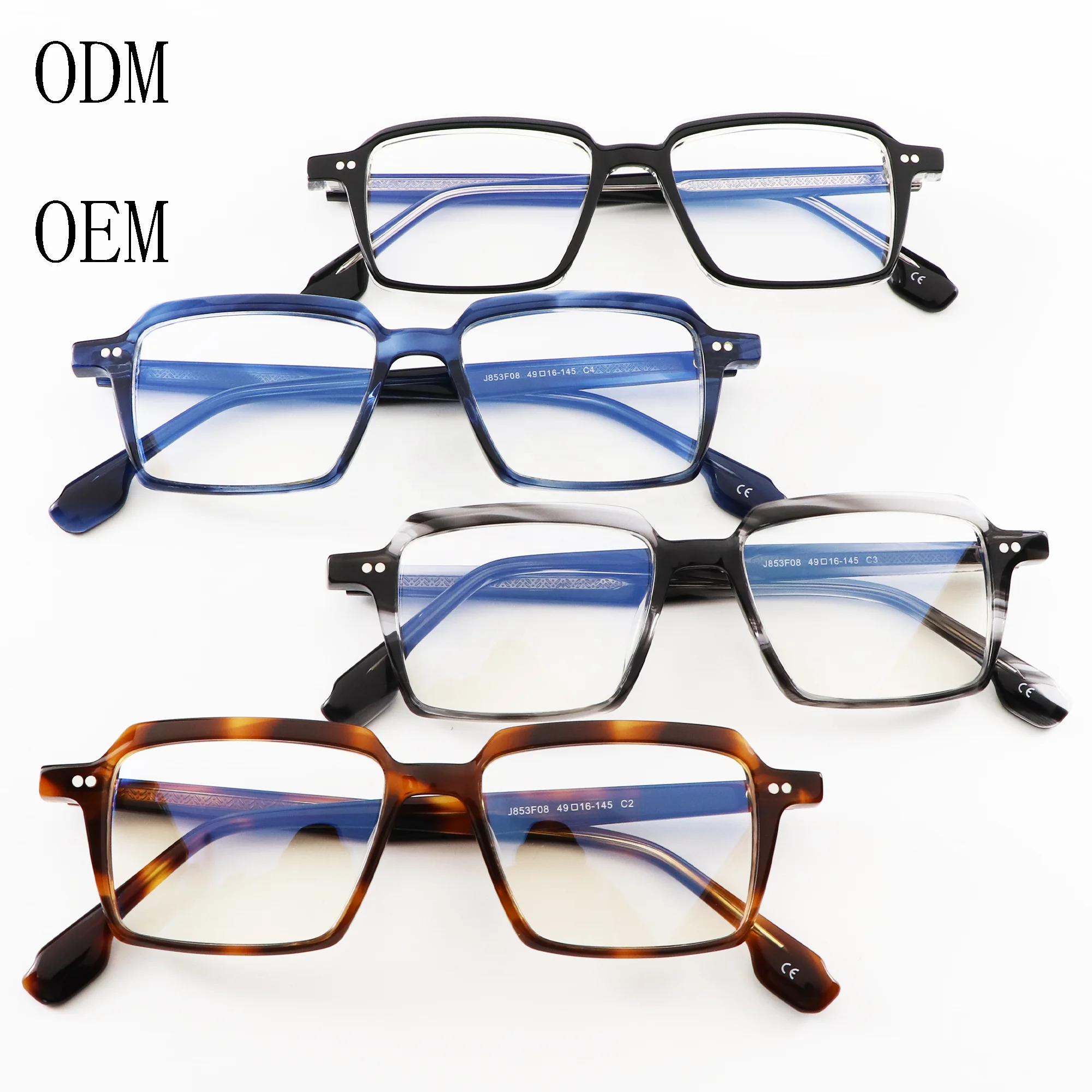 Handmade acetate vintage fashion square glasses frame men and women optical glasses frame from factory wholesale price