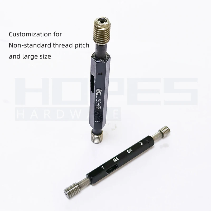 Metric 6H M0.8-M18 Go NoGo Thread Plug Gauge with coarse fine pitch for ISO DIN GB female thread nut inspection tools