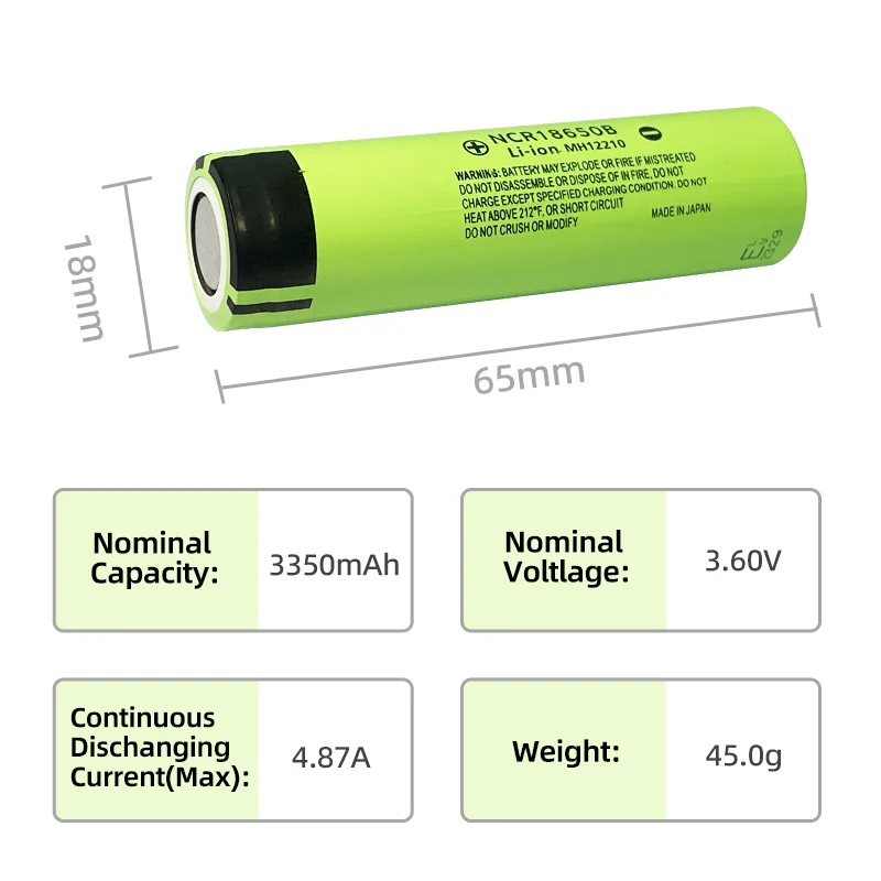Consumer 18650 3.6V 2900mAh Lithium Battery Cell  Discharge 3C For  Electronics Products