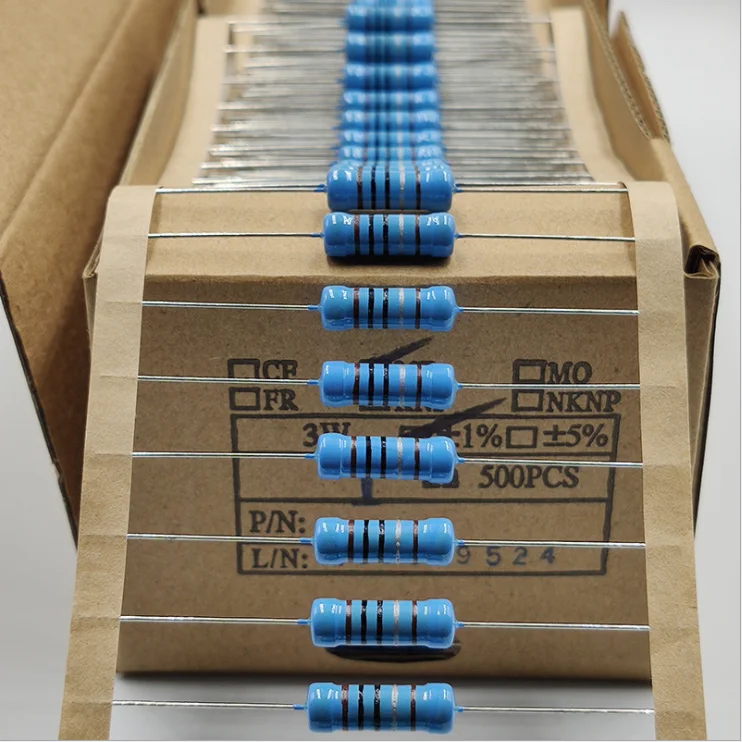 Metal film resistor 3W 1K 10K 100K 5% 1% bulk tape metal film resistor