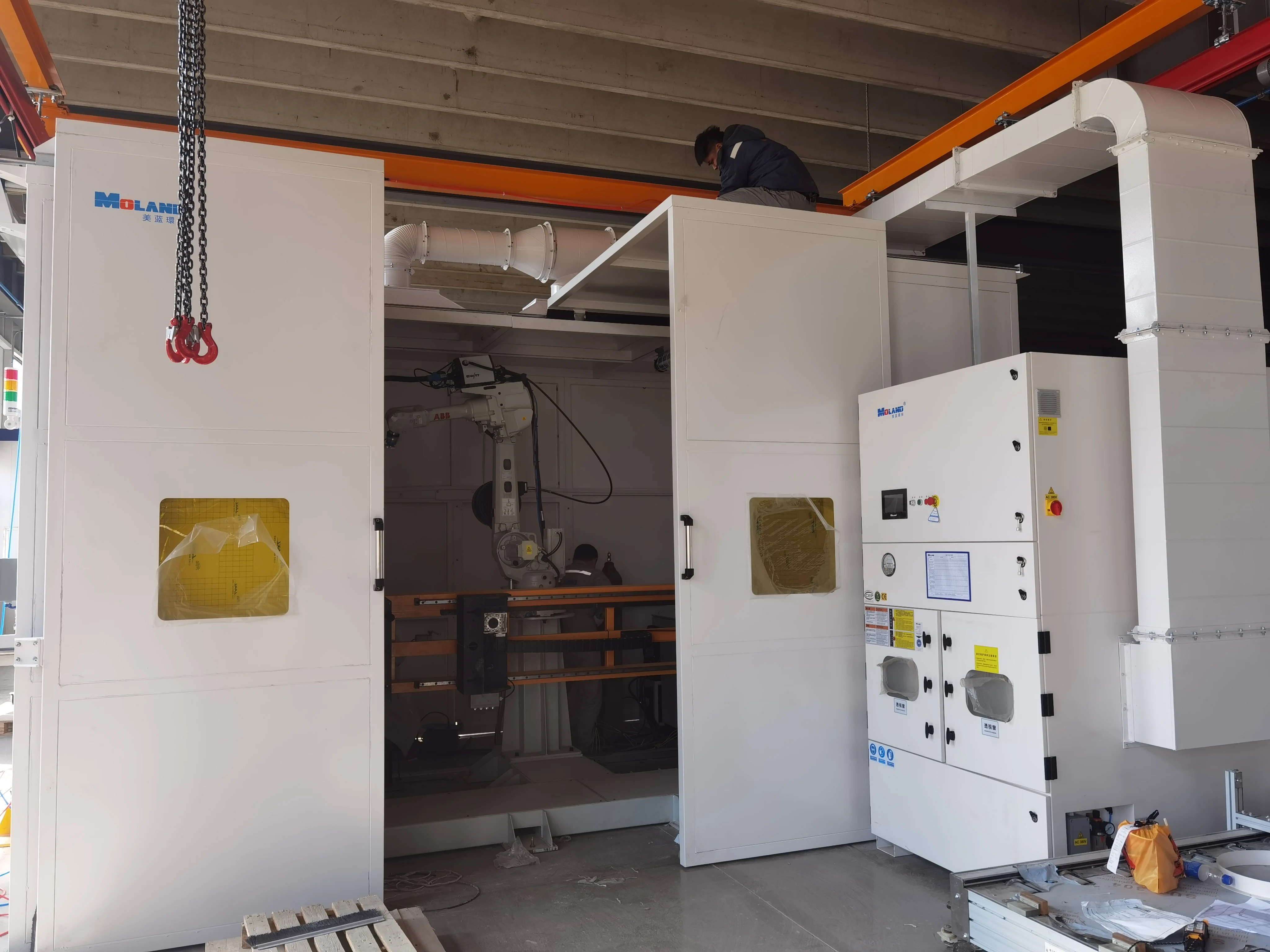 Cartridge Filter Industrial Dust Collector for Robot Manual Welding with PLC and Automatic Pulse Jet Cleaning System